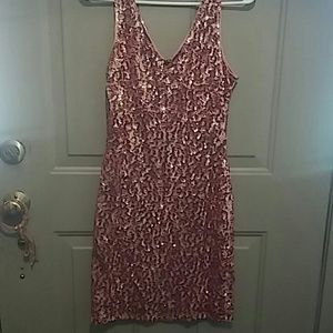 Rose Pink Sequins Dress